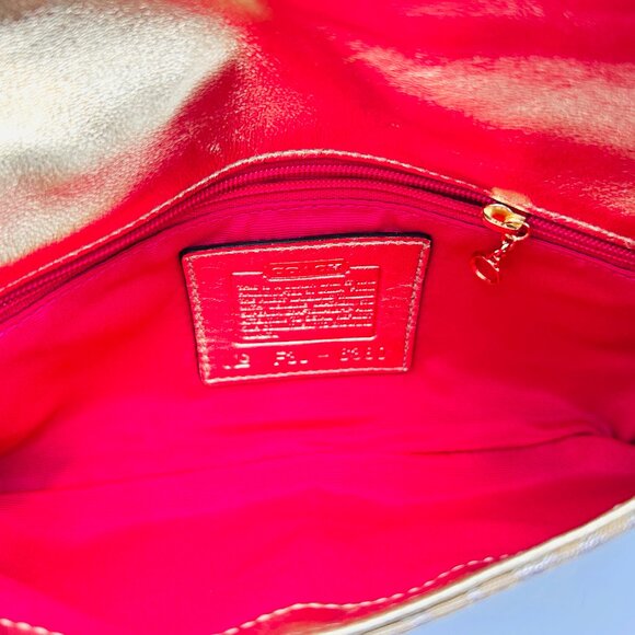 Coach Gold Metallic Signature Evening Bag No F3J - 6380 - Picture 7 of 14